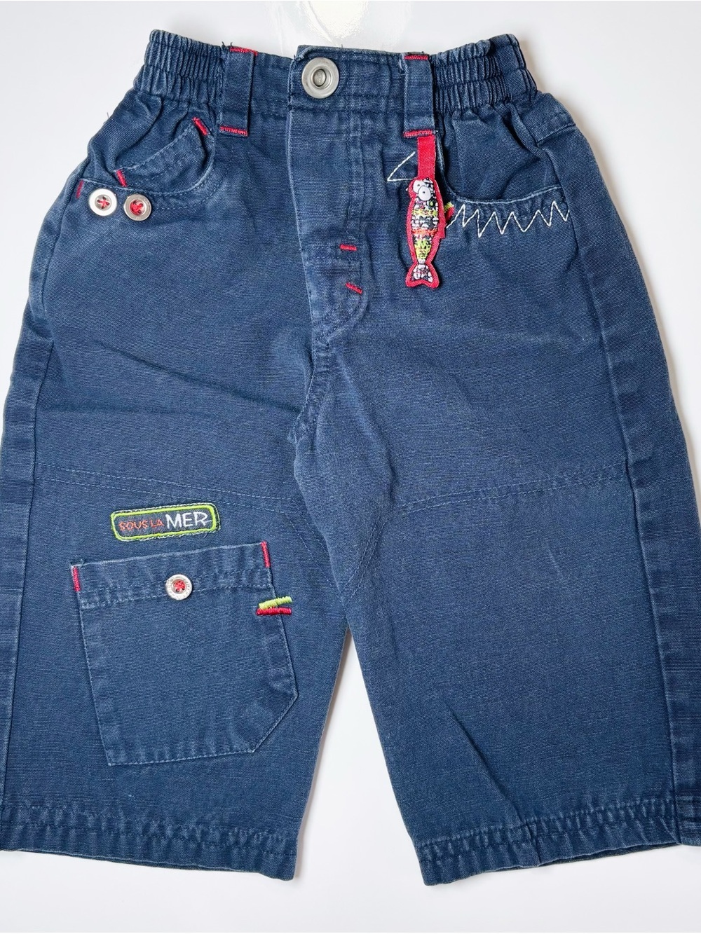 Vintage Clément Quebec Kids Cargo Jeans Navy Sous La Mer Tactical Utility Pants